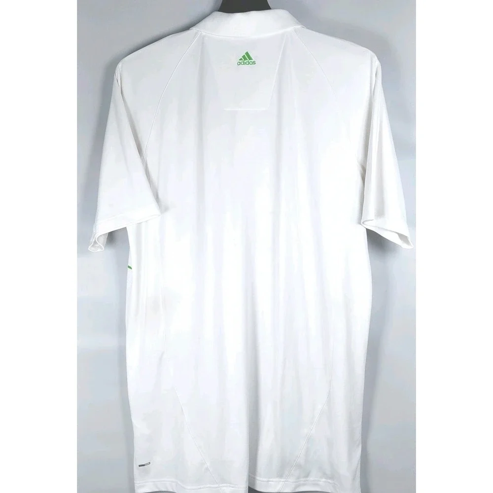 Adidas Clima Cool Golf Polo Shirt Mens L‎ White Green Arthur Hills Hilton Head